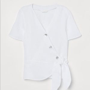 NWT! ⚡️H&M Linen Wrap-over Blouse